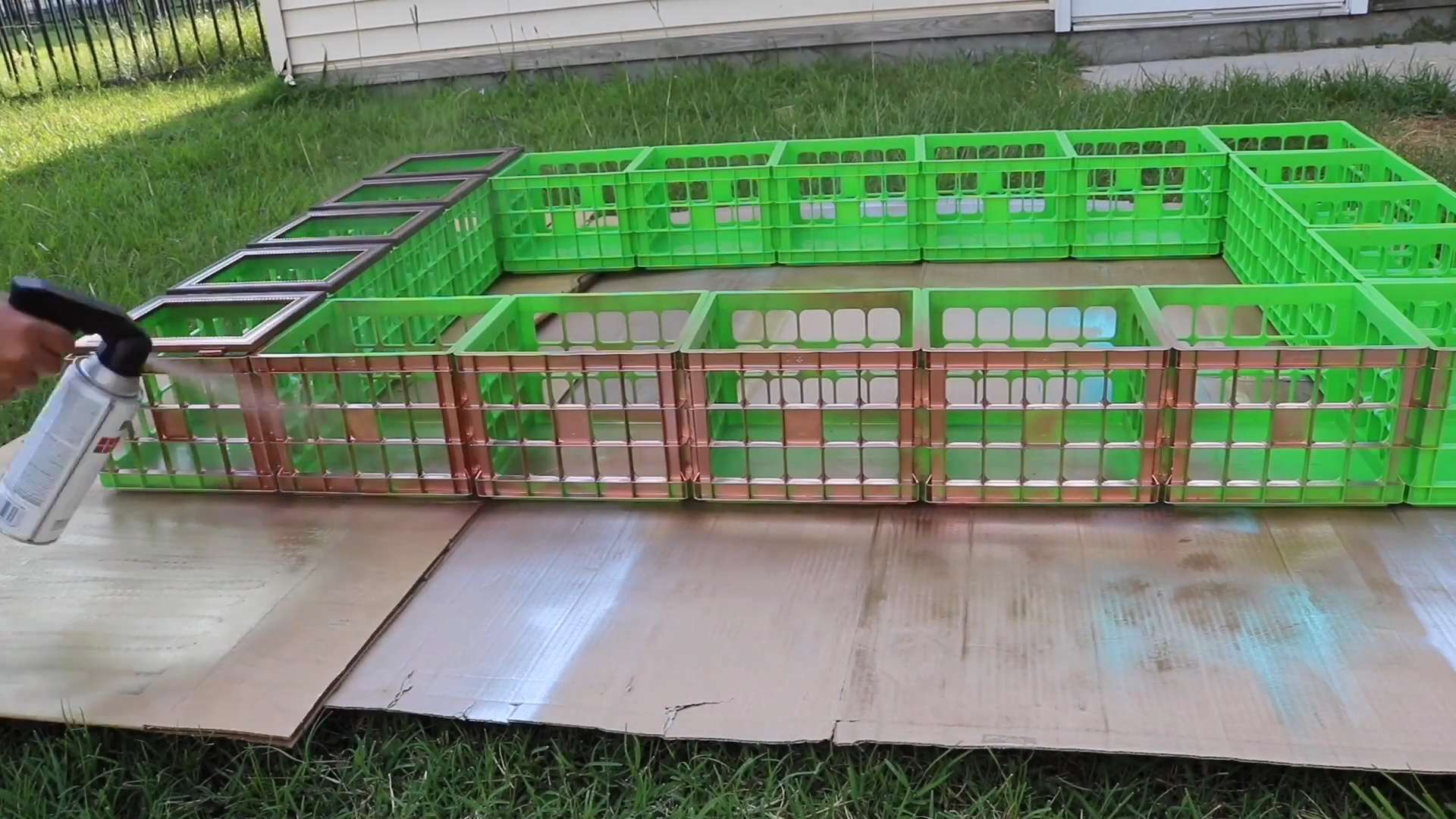 DIY fruit crate closet