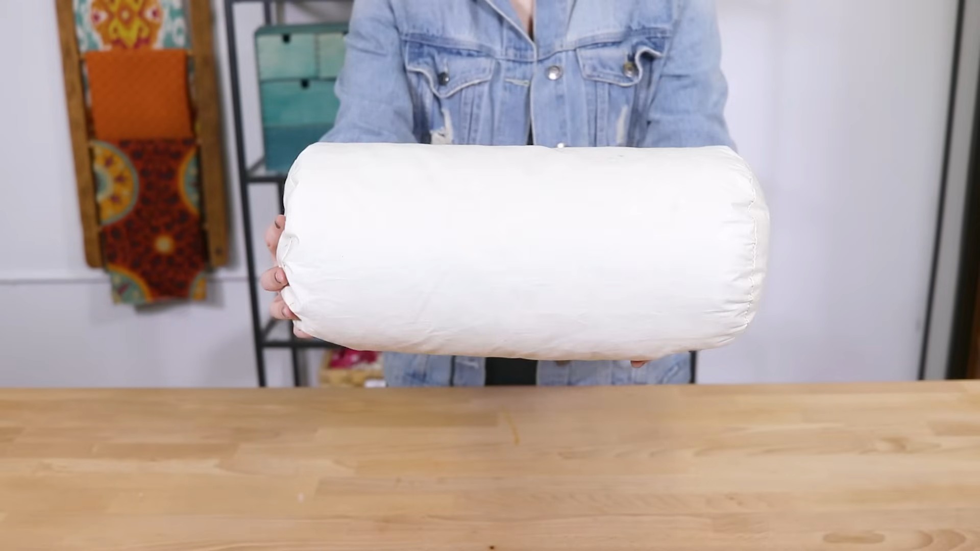 DIY Bolster Pillow from Fabric