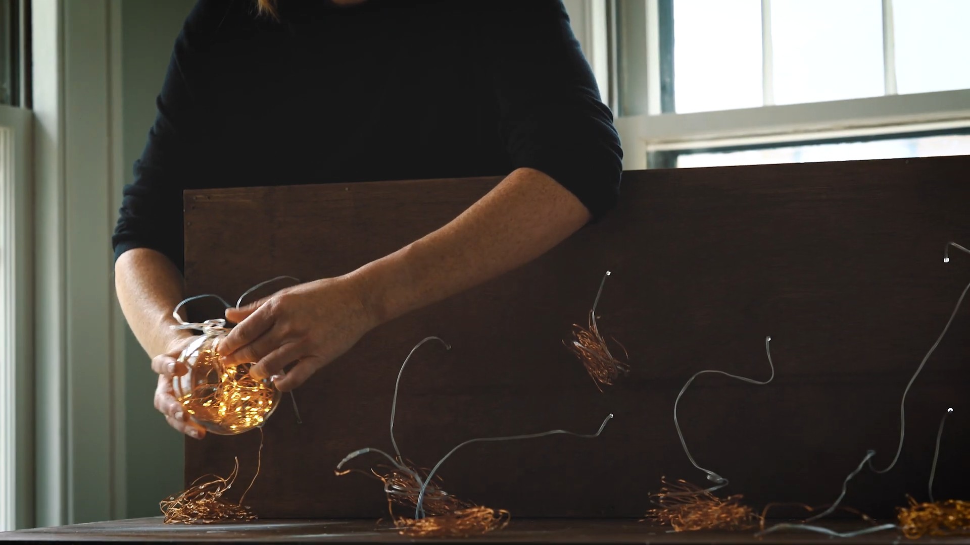 DIY globe chandelier